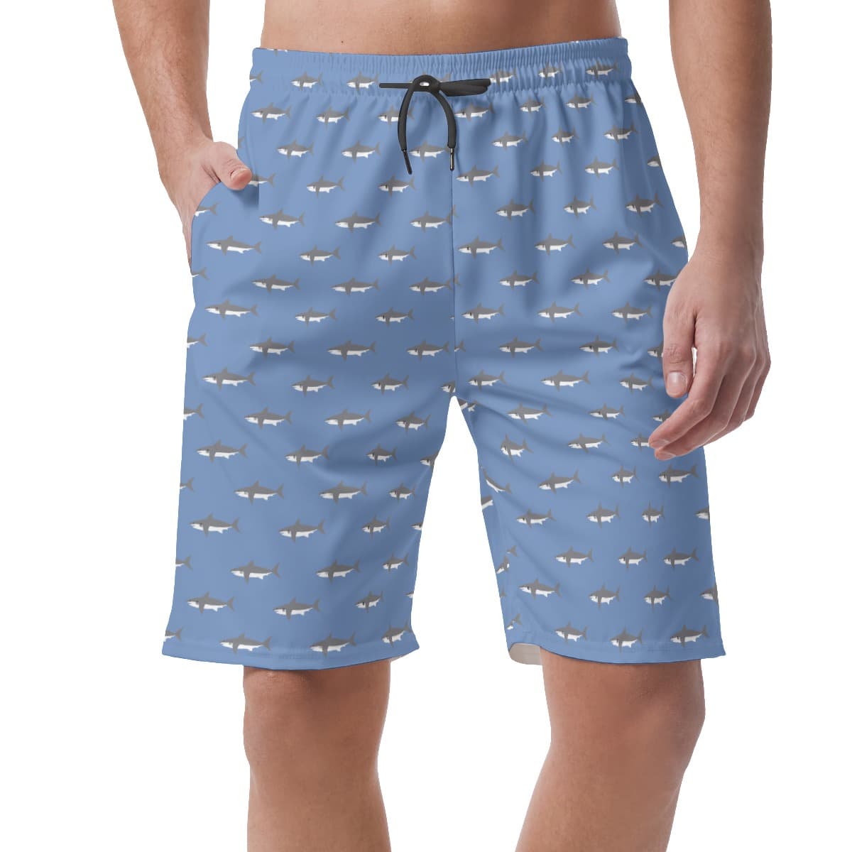 Daddy Shark Hawaiian Beach Shorts For Men (1)