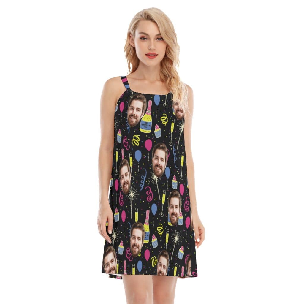 Drinking Birthday Party Custom Face Cami Dress (4)
