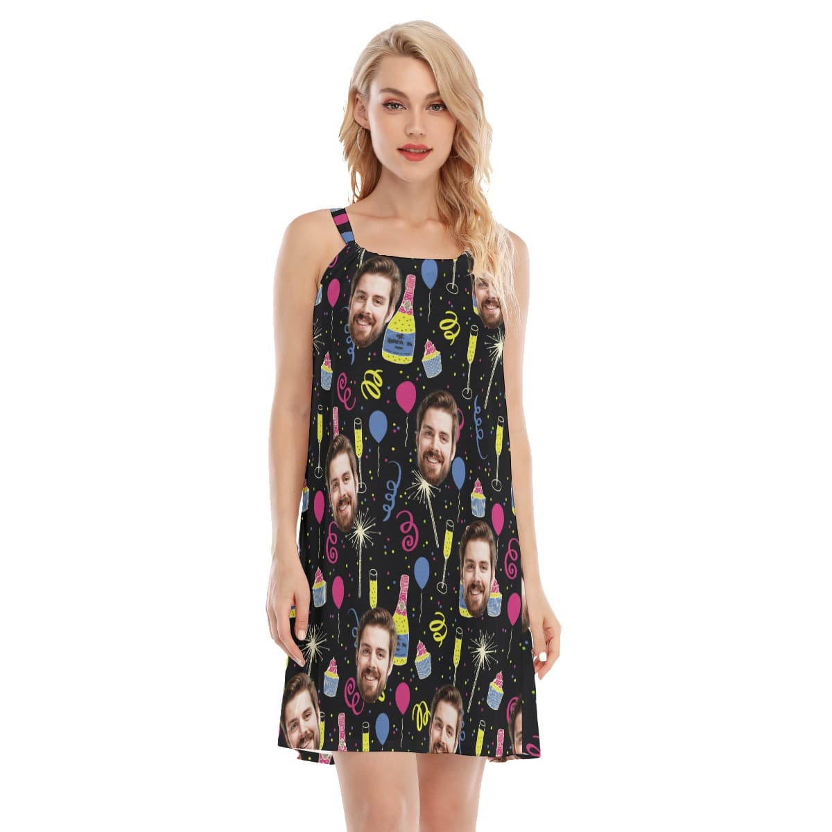 Drinking Birthday Party Custom Face Cami Dress (4)