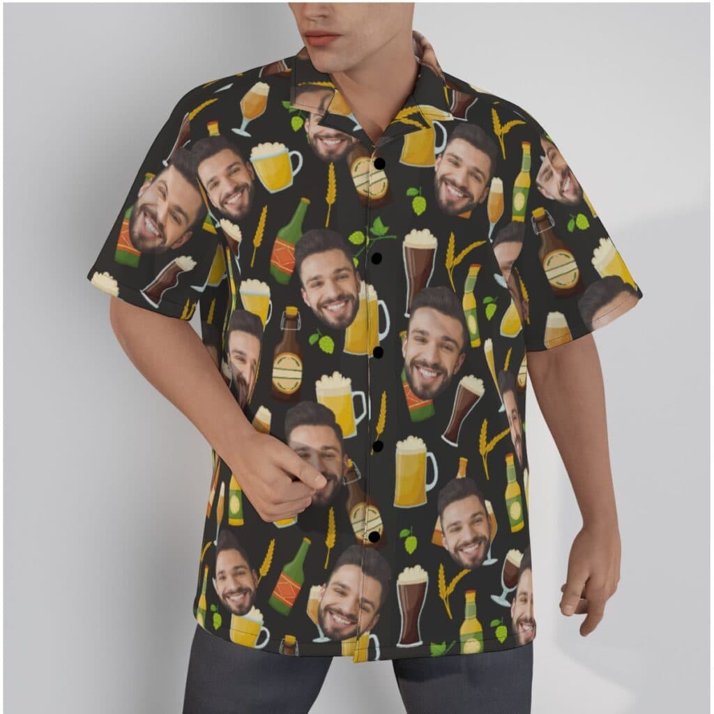 Drinking Party Themed Hawaiian Shirt With Custom Face (1)