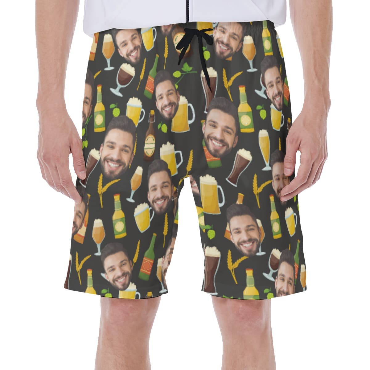 Drinking Party Themed Men's Shorts With Custom Face (1)