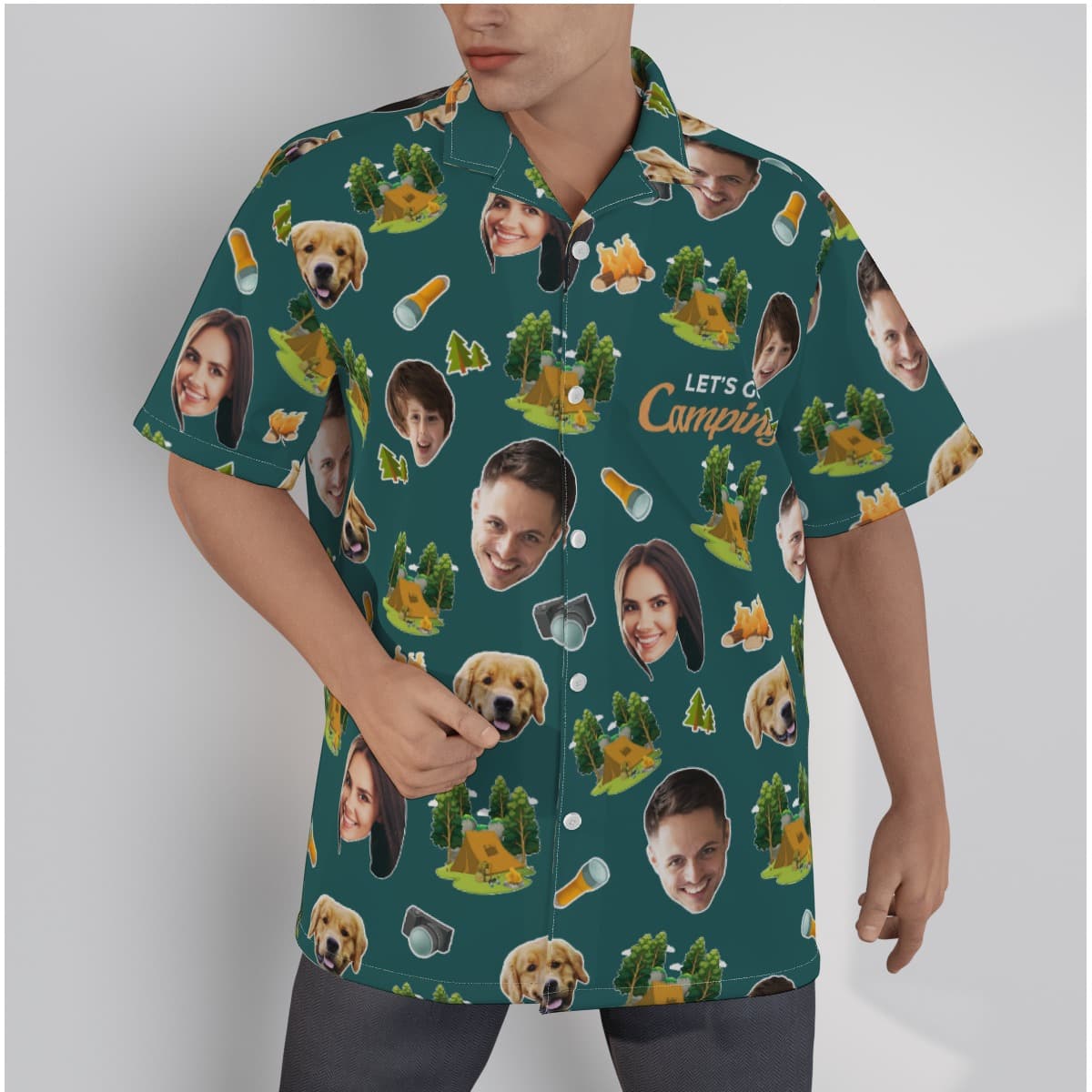 Family Camping Custom Face Hawaiian Shirt (1)