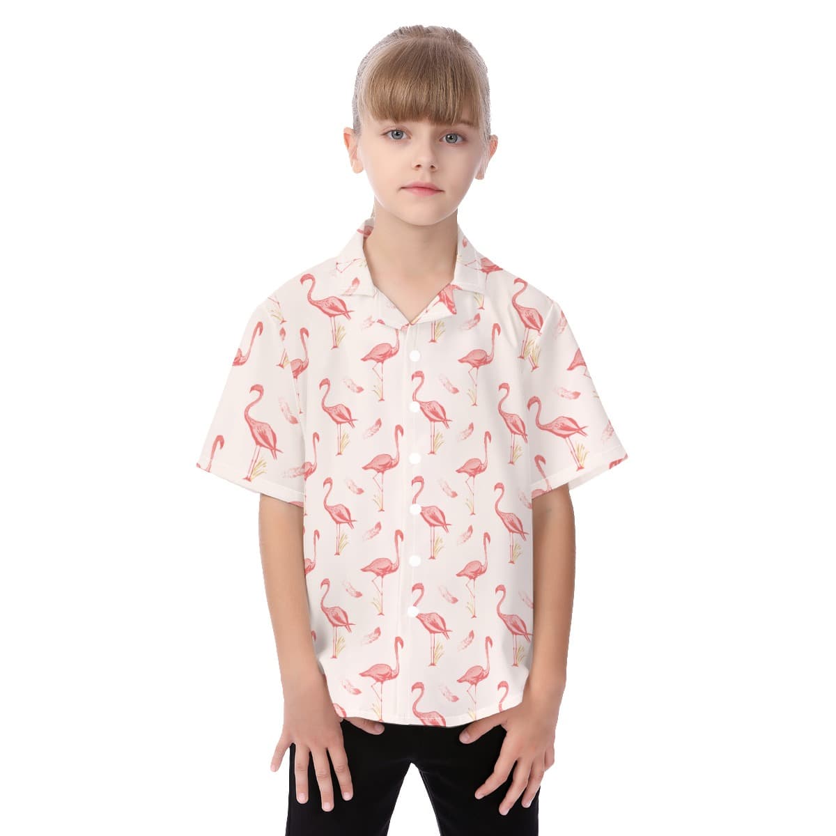 Flamingo Cool Hawaiian Shirt For Kids (1)