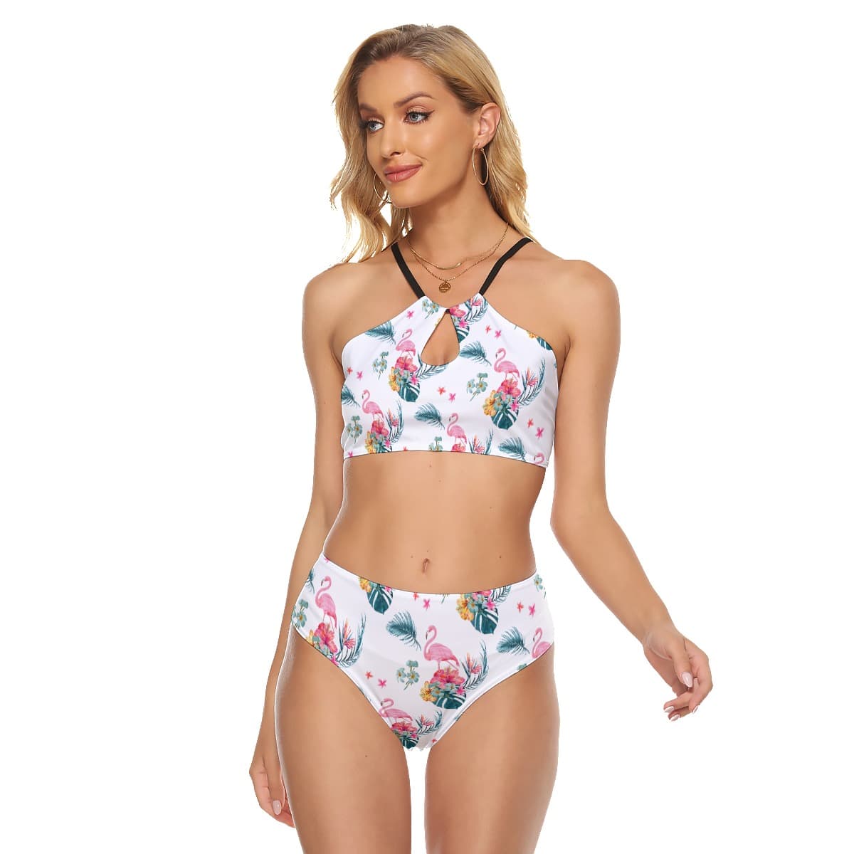 Flamingo Hawaiian Two-piece Swimsuit For Women (1)