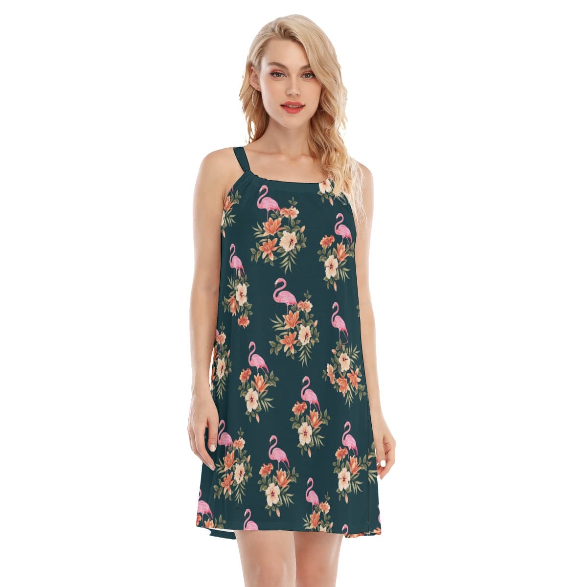 Flamingo Tropical Hawaiian Dress (1)