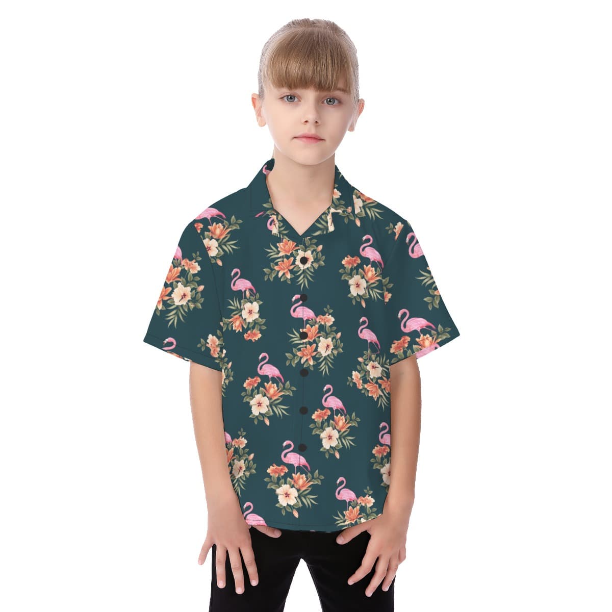 Flamingo Tropical Hawaiian Shirt For Kids (1)