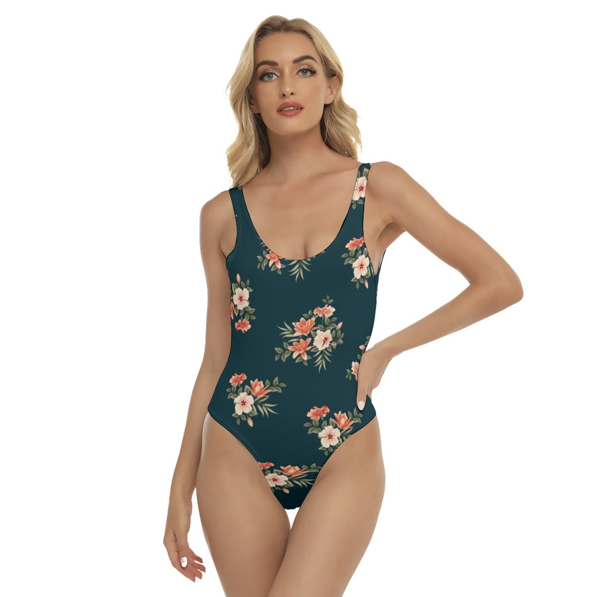 Floral Hawaiian One Piece Swimsuit (1)