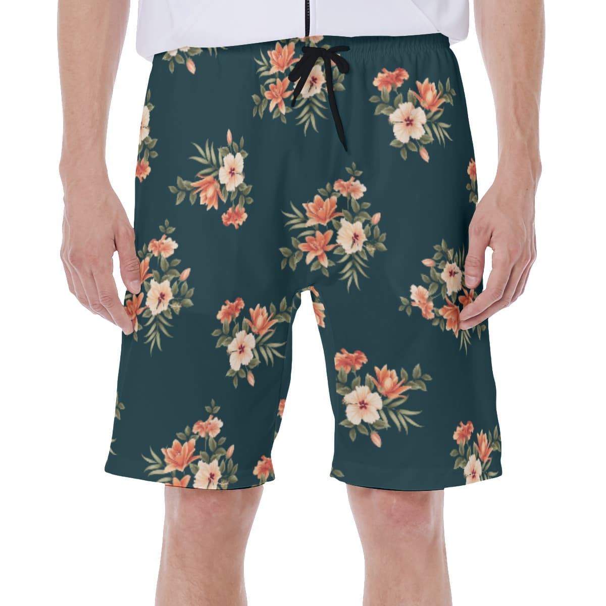 Floral Hawaiian Swim Trunks For Men (1)
