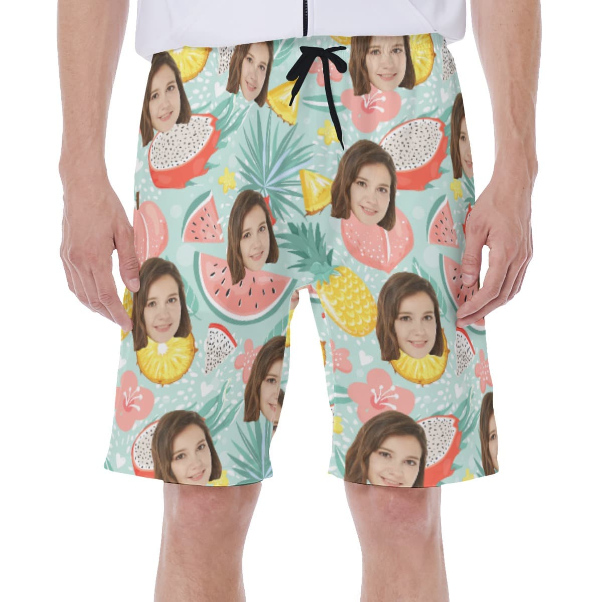 Fruit Summer Men's Hawaiian Shorts With Custom Face (1)