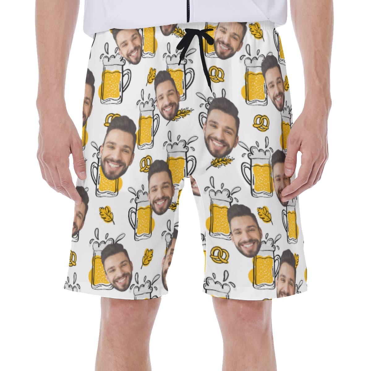Funny Beer Custom Face Men's Swim Trunks (1)