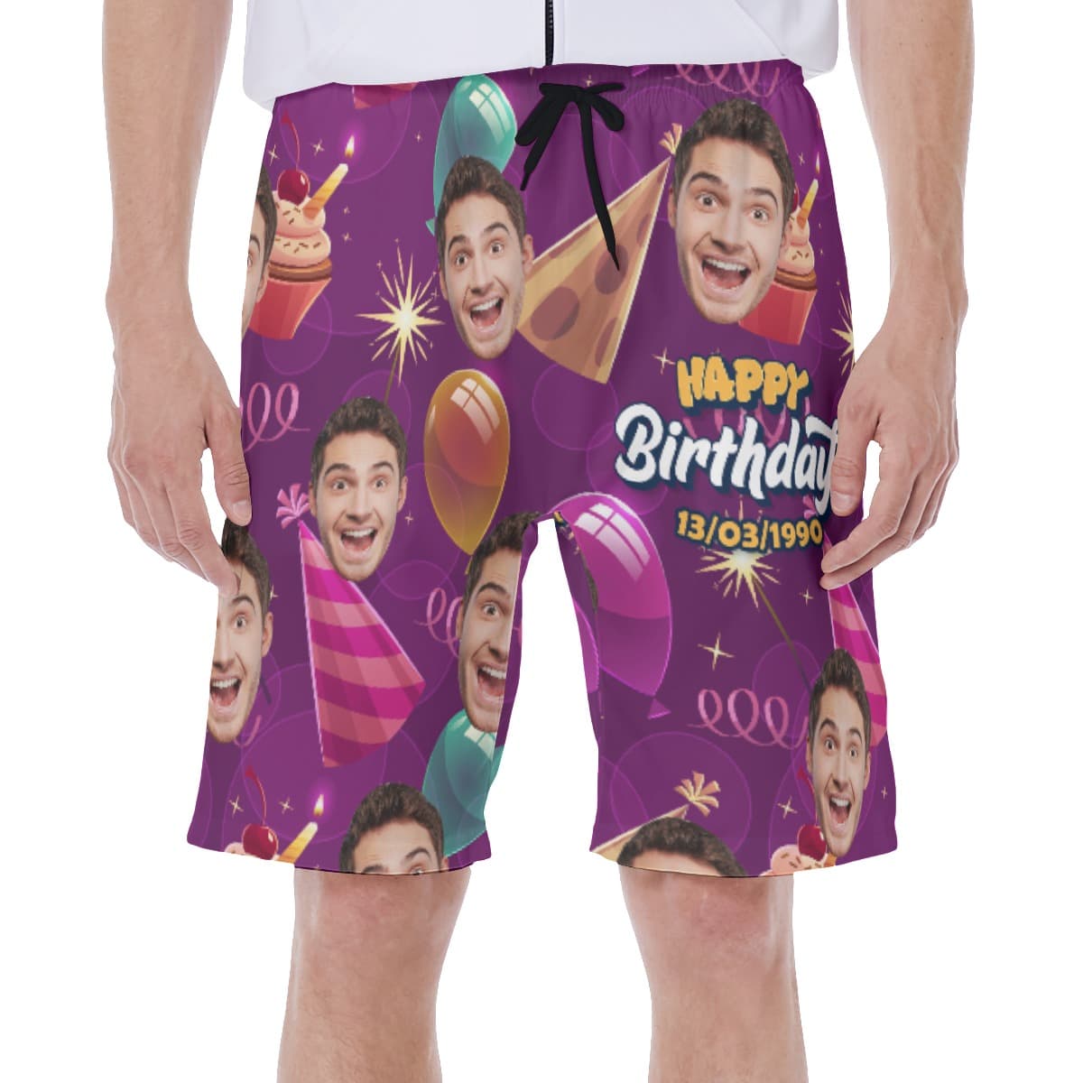Funny Custom Birthday Hawaiian Swim Trunks For Men
