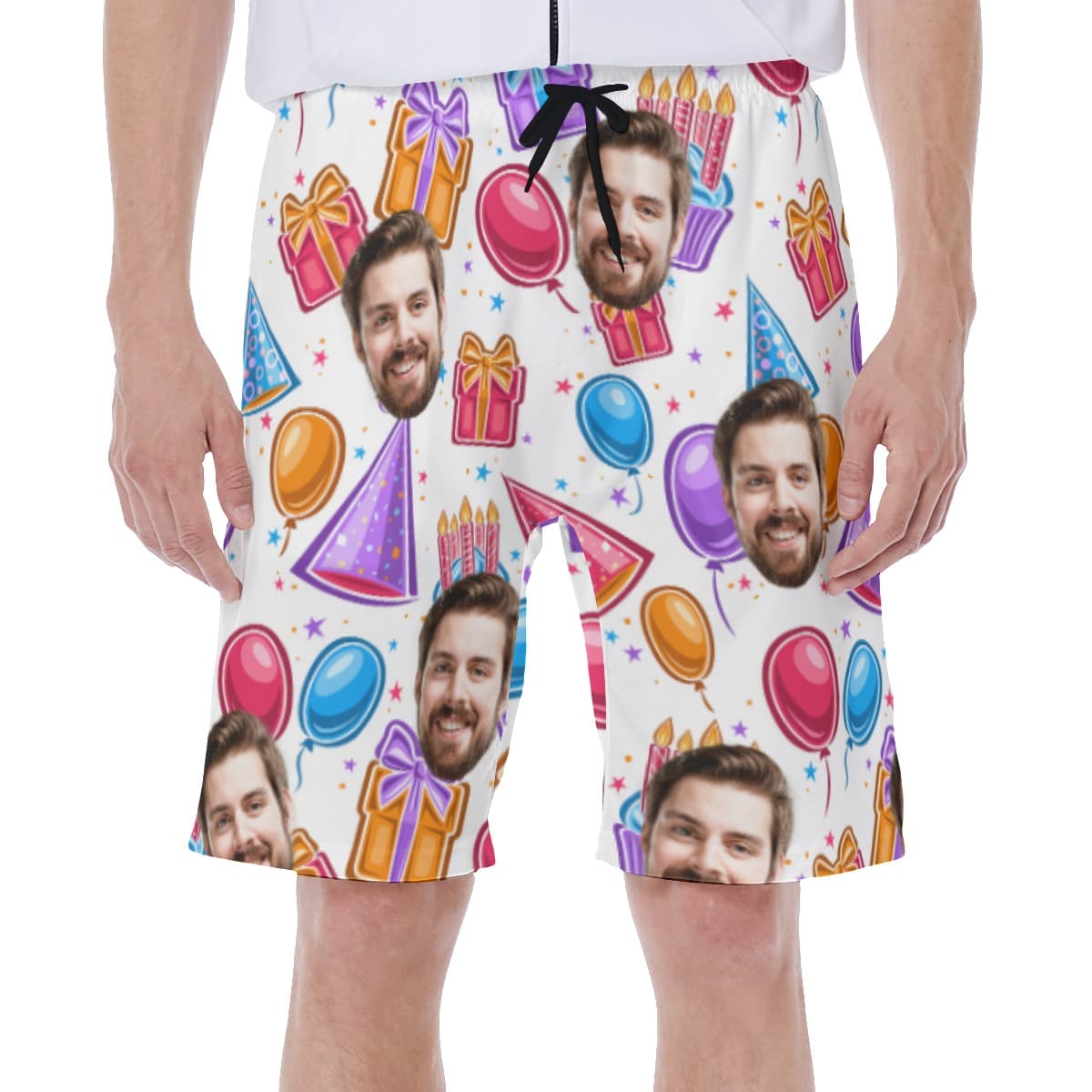 Funny Custom Birthday Men's Hawaiian Shorts (1)
