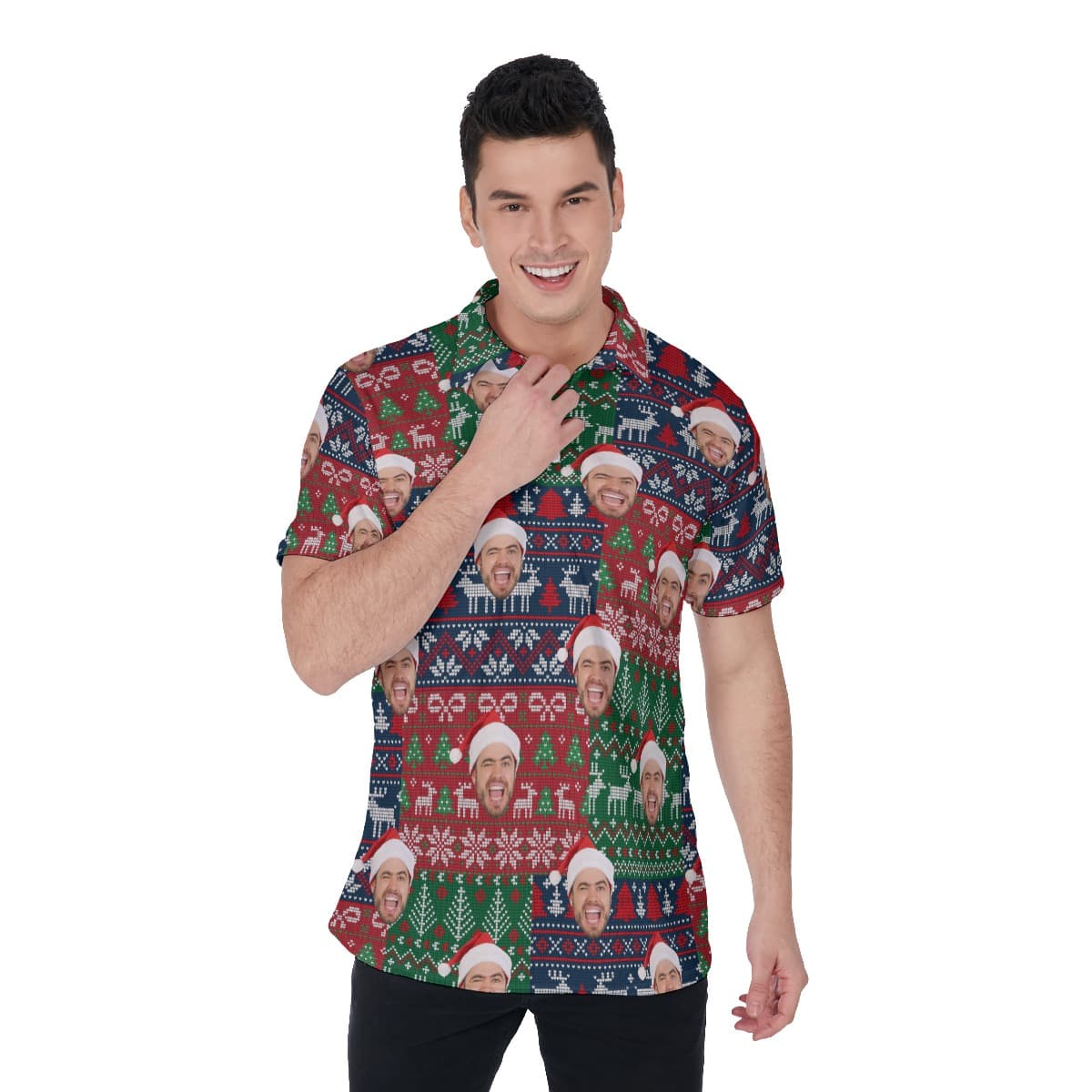 Funny Custom Christmas Polo Hawaiian Shirt For Men (1)