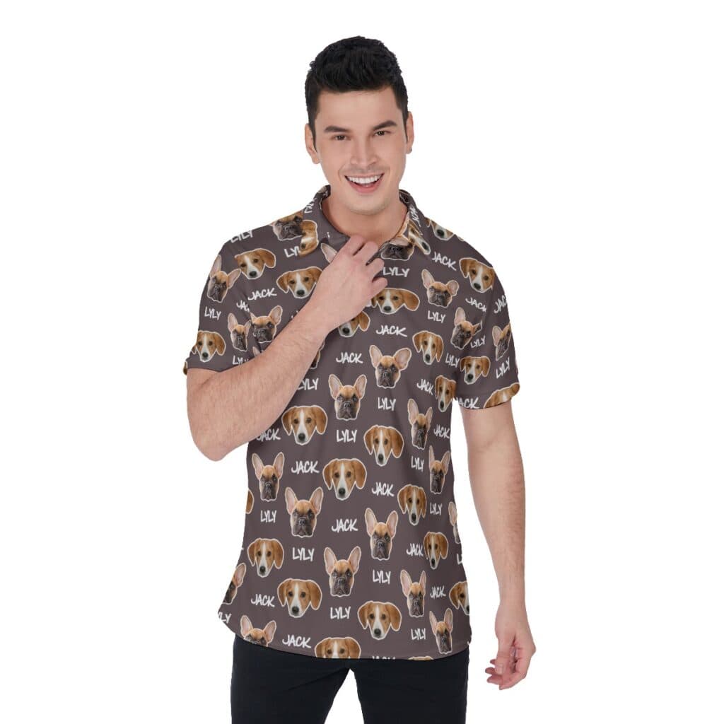 Funny Custom Face And Name Men's Polo Shirt (1)