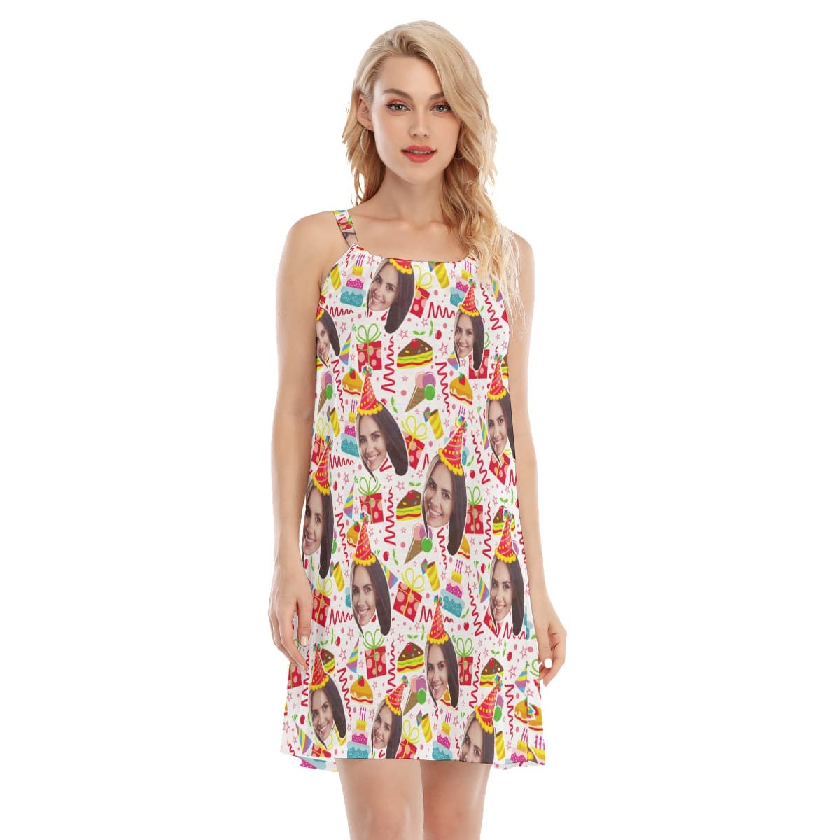 Funny Custom Face Birthday Aloha Dress For Women (1)