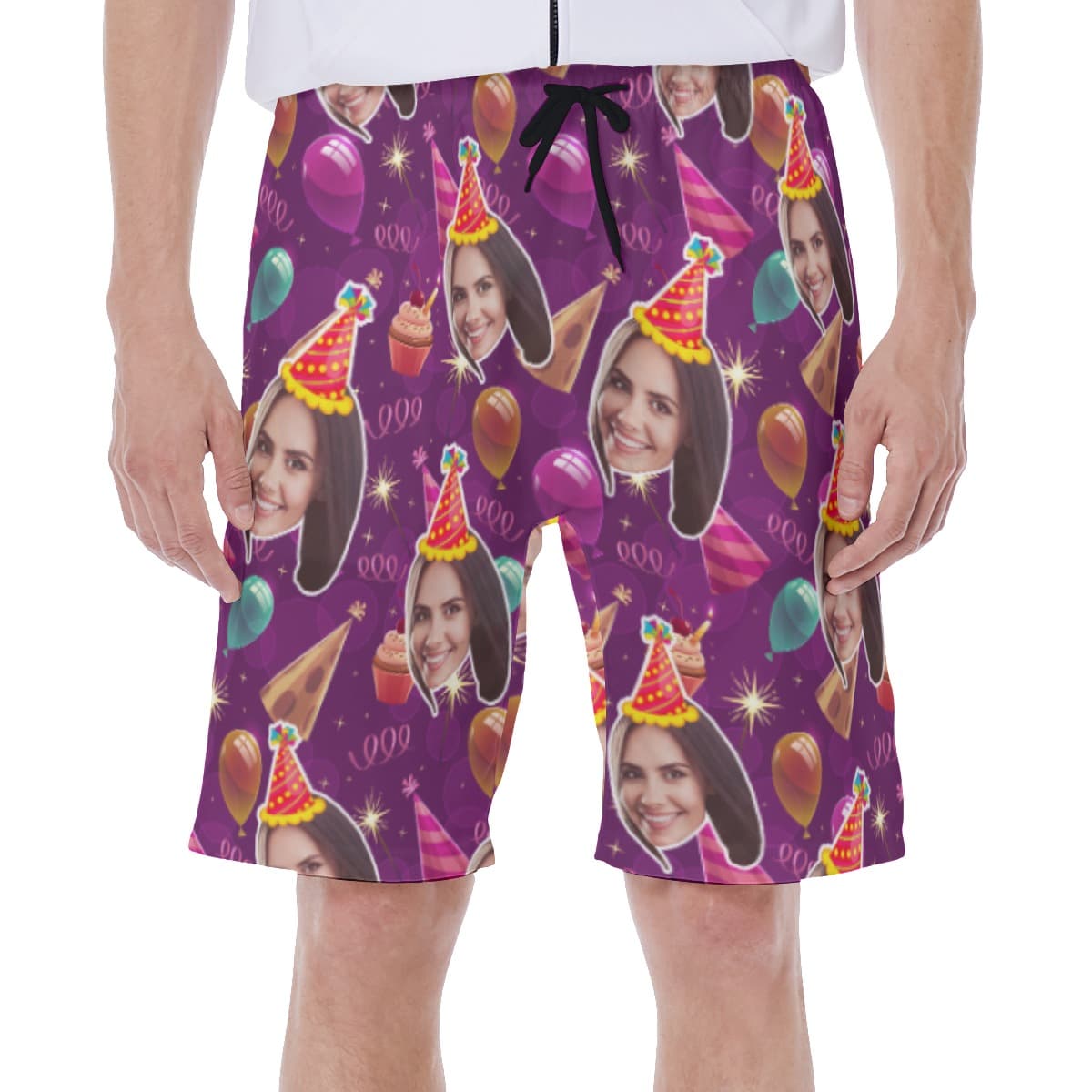 Funny Custom Face Birthday Hawaiian Swimwear For Men