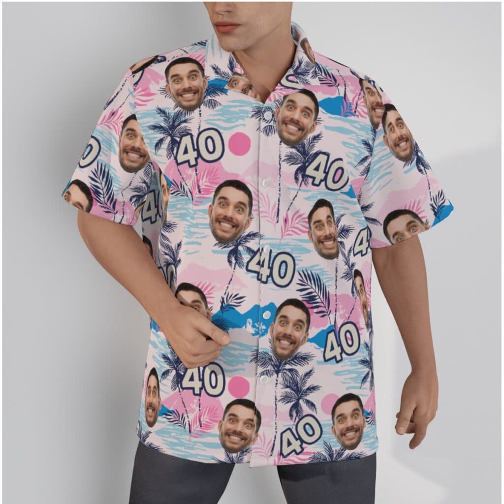 Funny Custom Face Birthday Tropical Hawaiian Shirt