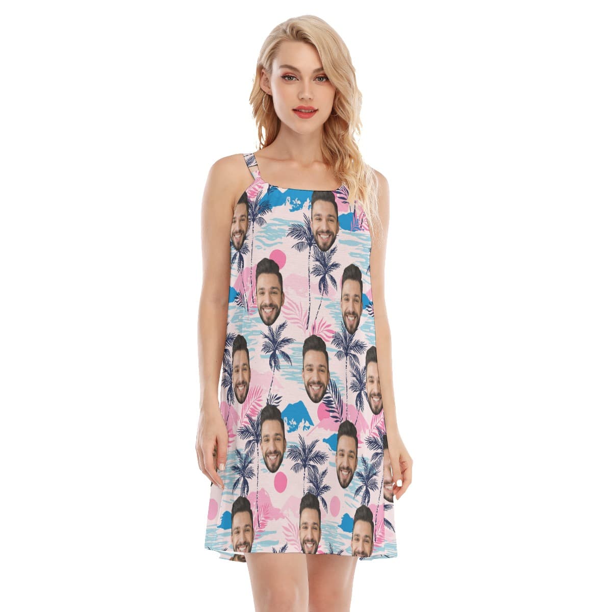 Funny Custom Face Hawaiian Dress For Women (1)