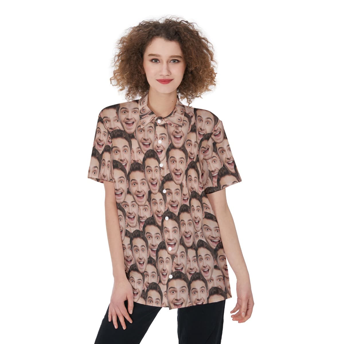 Funny Custom Face Hawaiian Shirt For Women (1)
