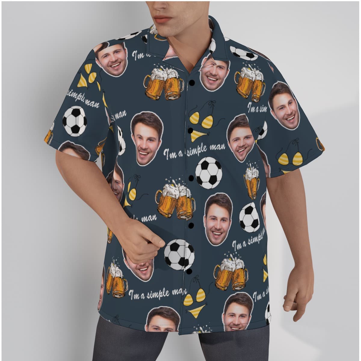Funny Custom Face Men's Hobbies Hawaiian Shirt