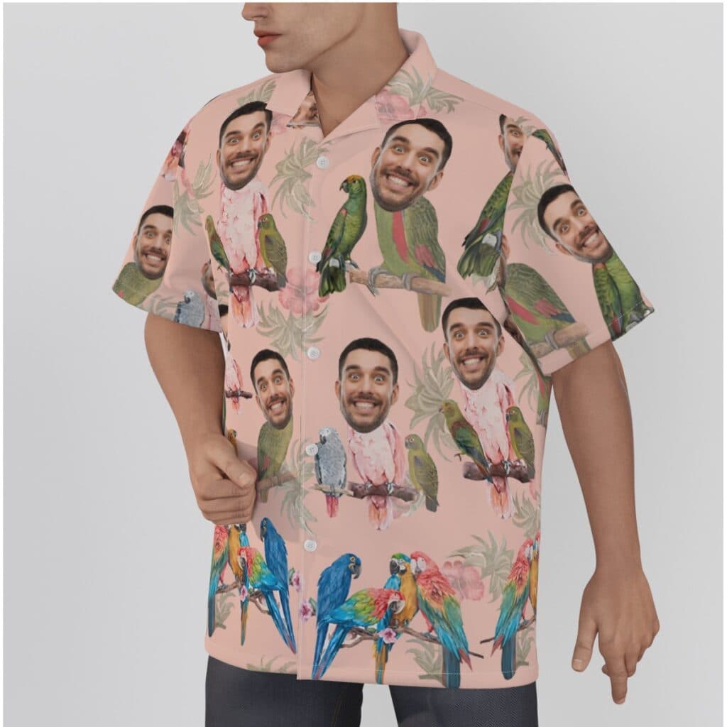Funny Custom Face Parrots Hawaiian Shirt