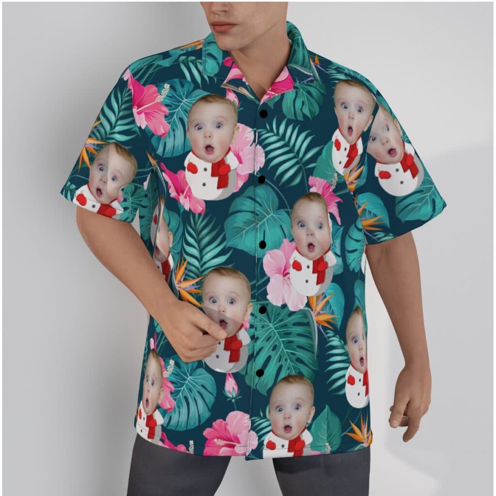 Funny Custom Face Snowman Hawaiian Shirt