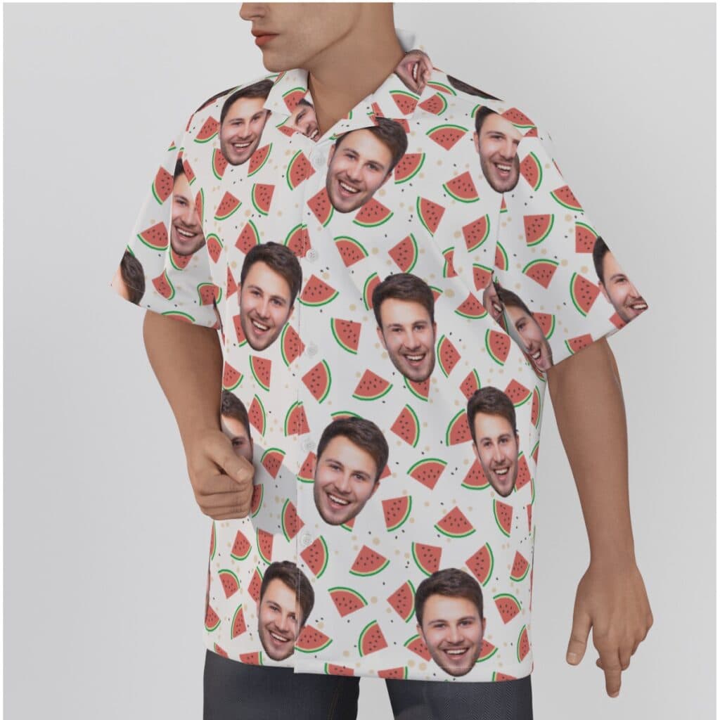 Funny Custom Face Watermelon Hawaiian Shirt