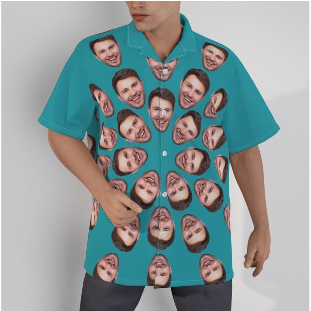 Funny Custom Multiple Faces Men's Hawaiian Shirt