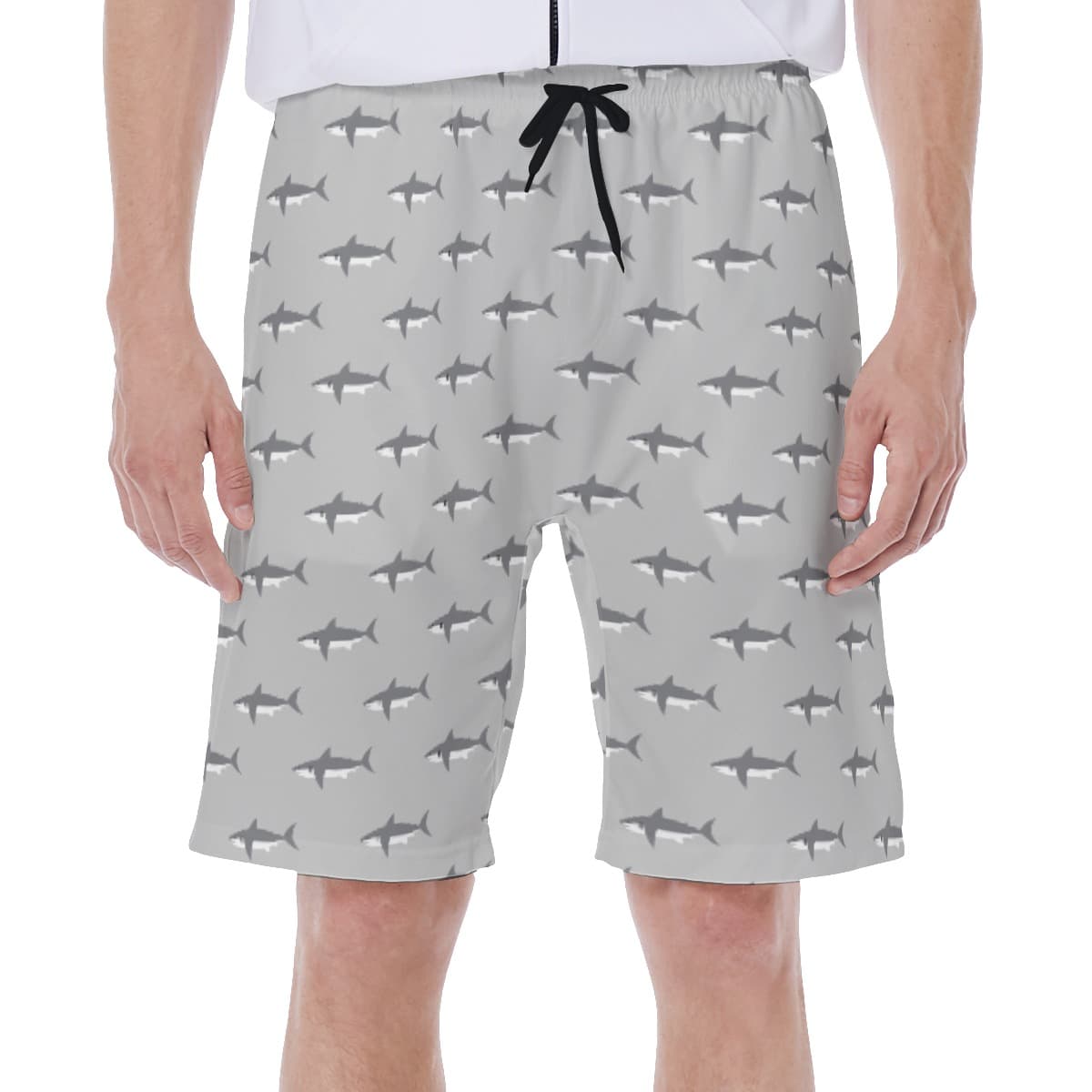 Funny Daddy Shark Hawaiian Swim Trunks For Men (1)