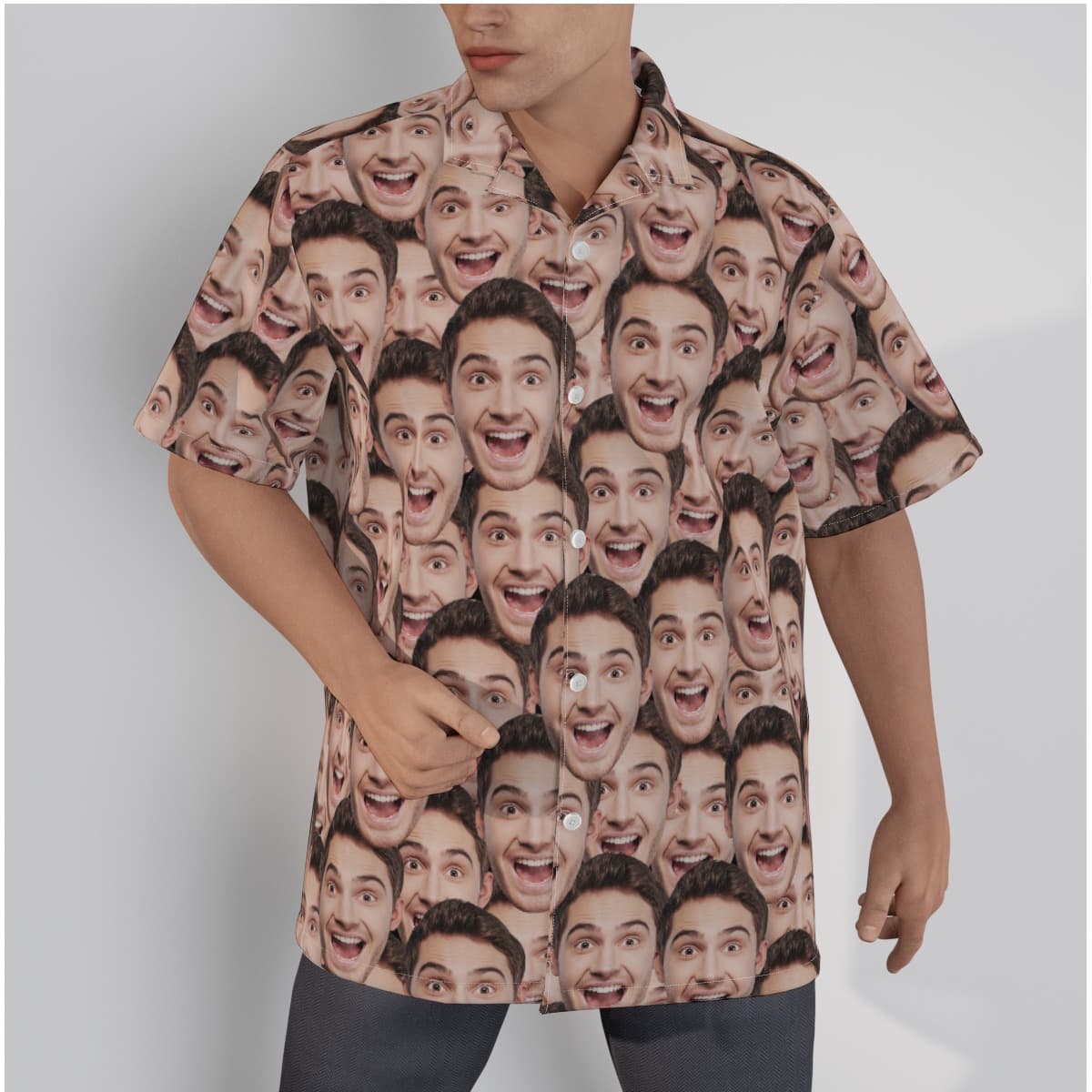 Funny Face Customize Hawaiian Shirt For Men (1)