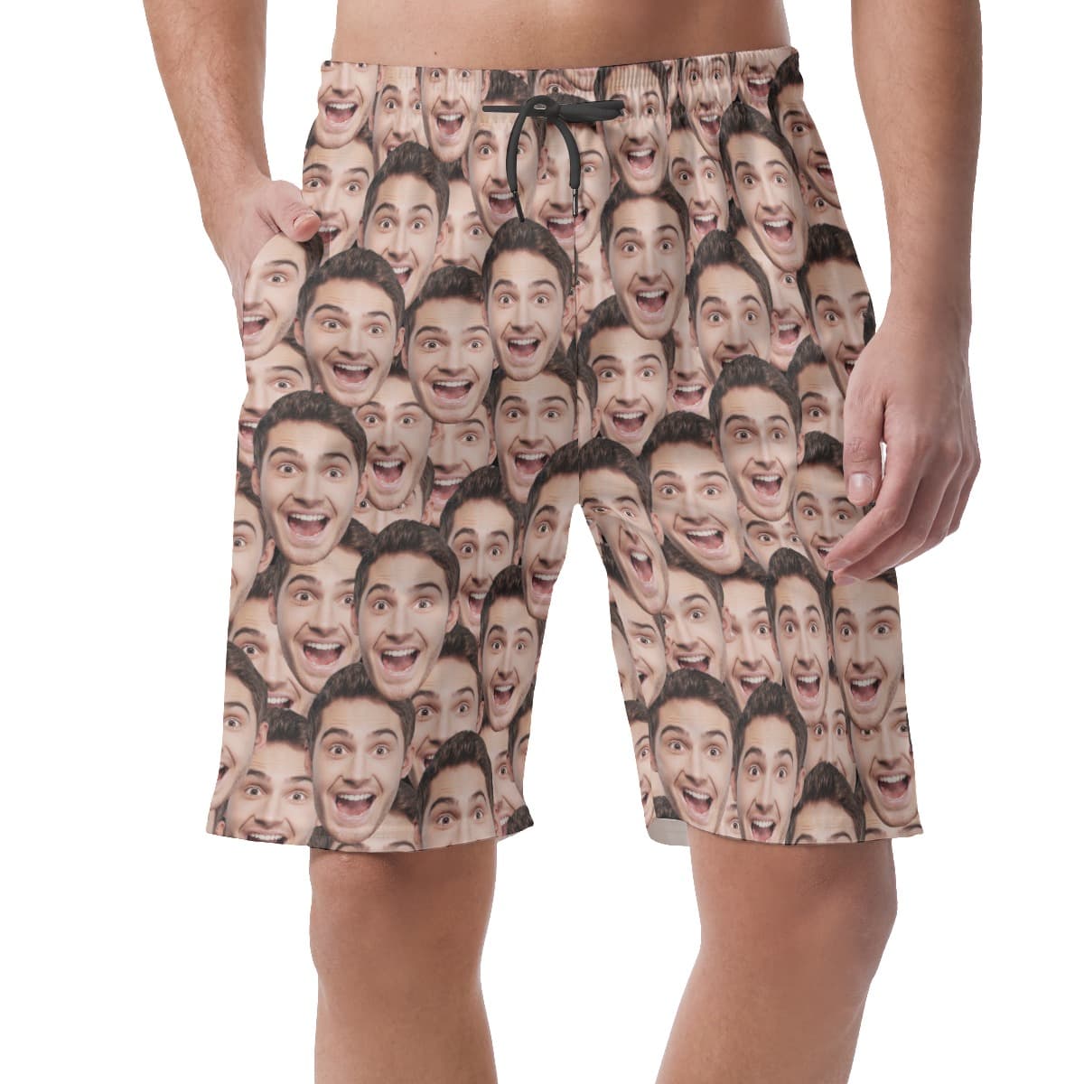 Funny Face Personalized Hawaiian Shorts For Men (1)