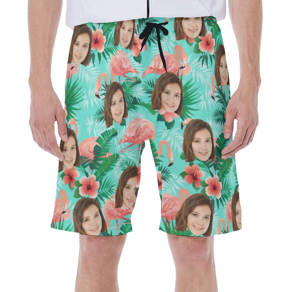 Funny Flamingo Custom Men's Hawaiian Shirt With Face (1)