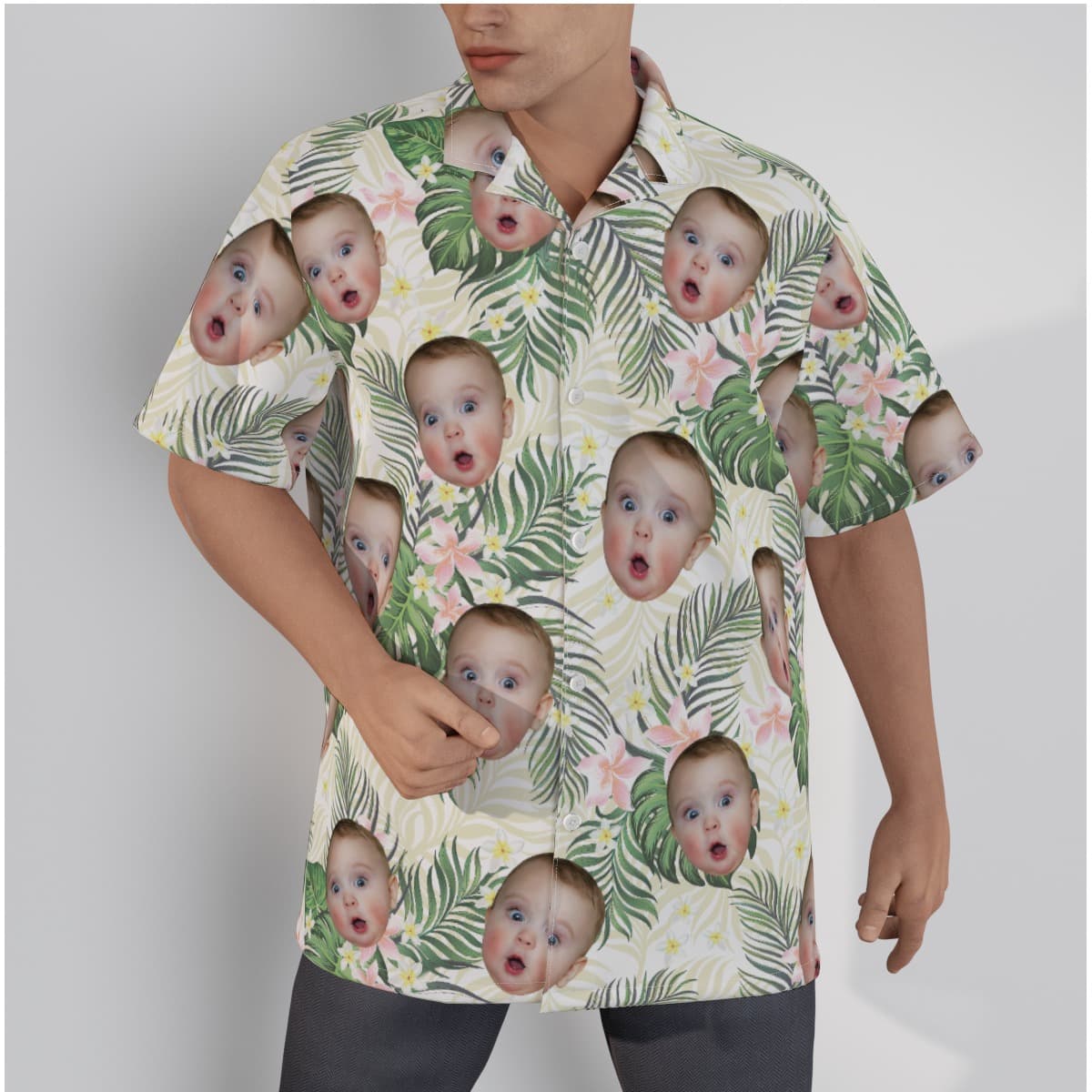Funny Floral Custom Baby Face Hawaiian Shirt