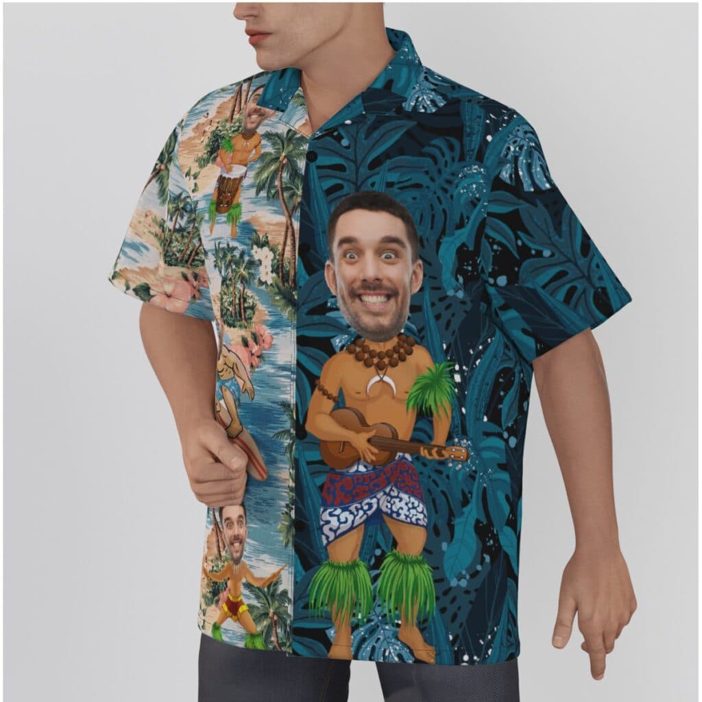 Funny Men's Custom Face Hawaiian Shirt