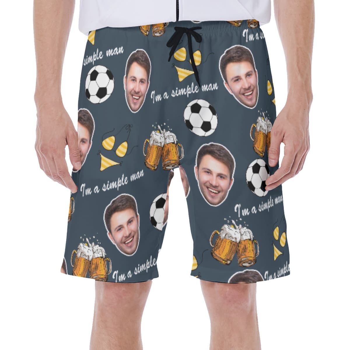 Funny Men's Hobbies Custom Face Hawaiian Swim Trunks