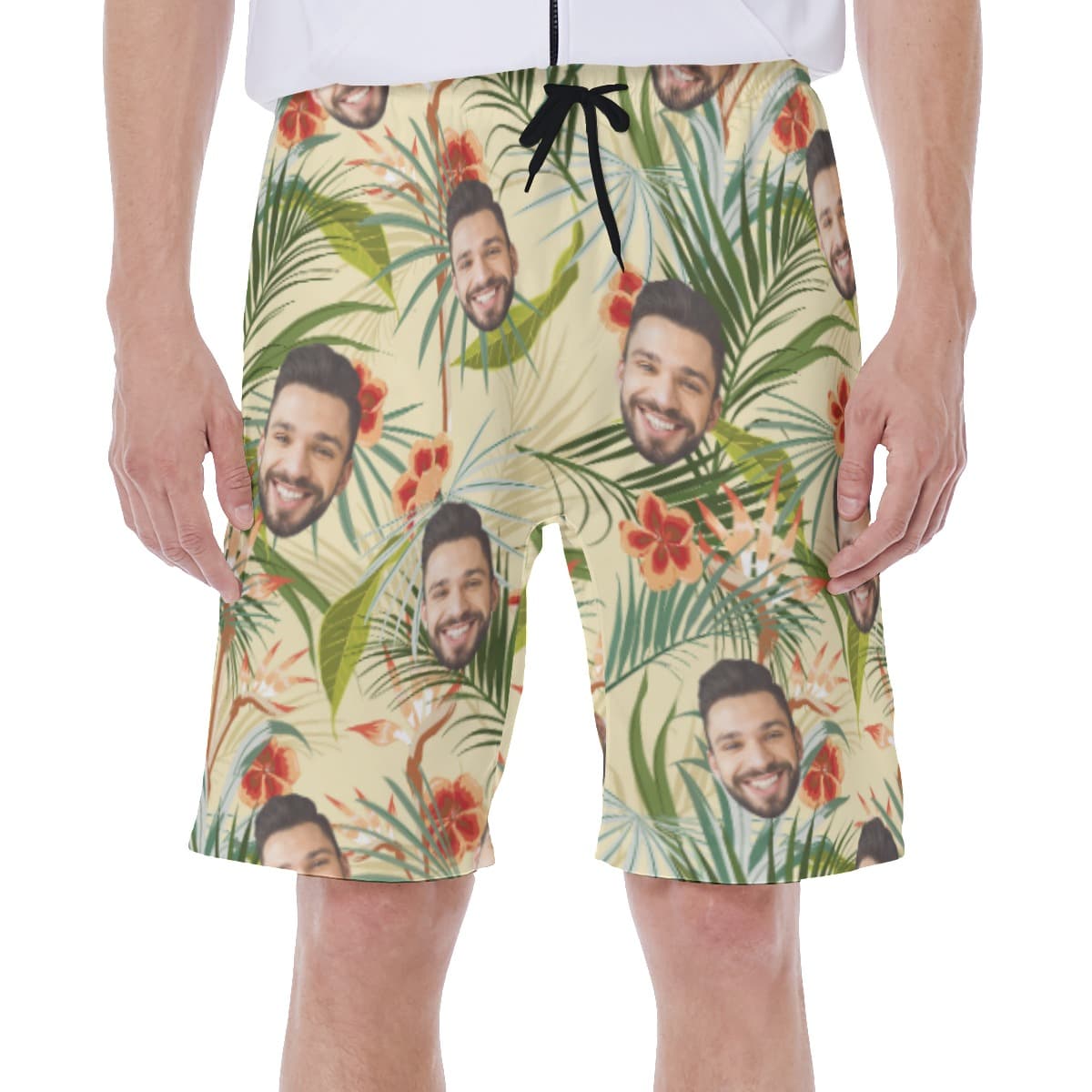 Funny Vintage Floral Custom Face Men's Swim Trunks (5)