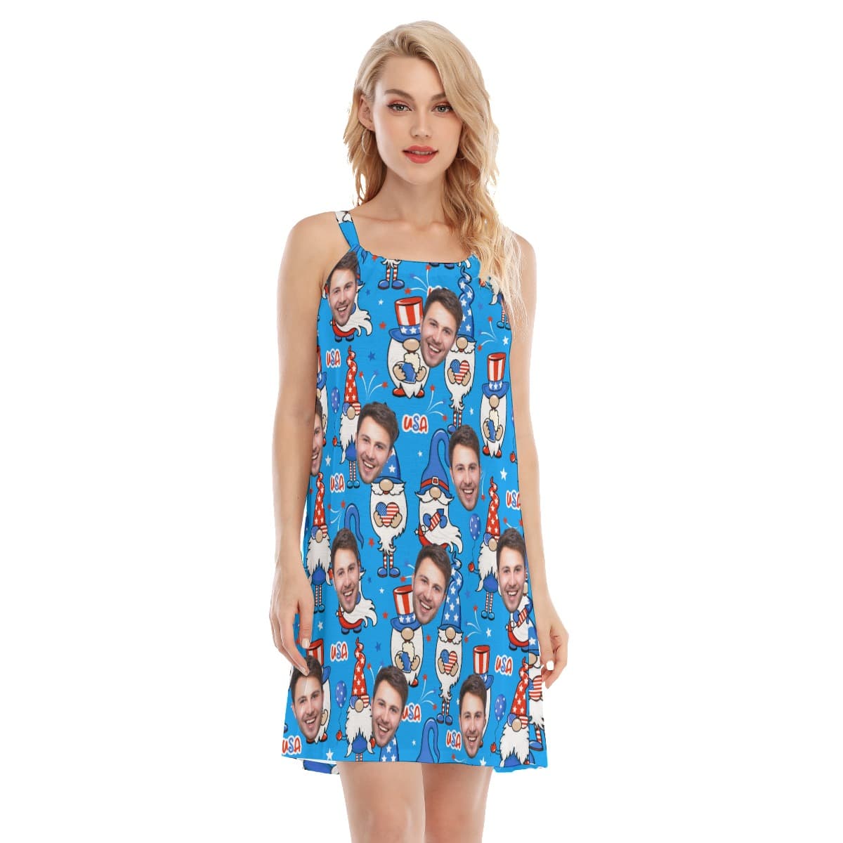 Gnome American Pride Custom Face Dress (1)
