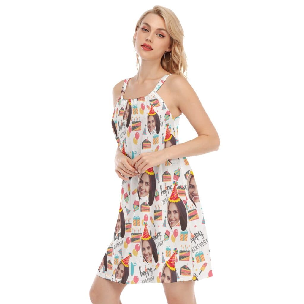 Happy Birthday Custom Face Aloha Summer Dress For Women