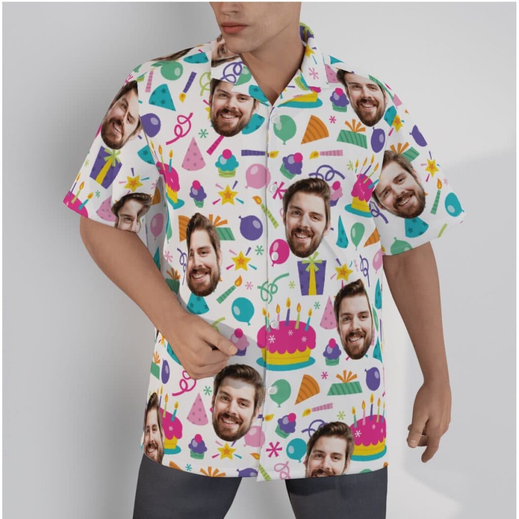 Happy Birthday Custom Face Hawaiian Shirt (1)