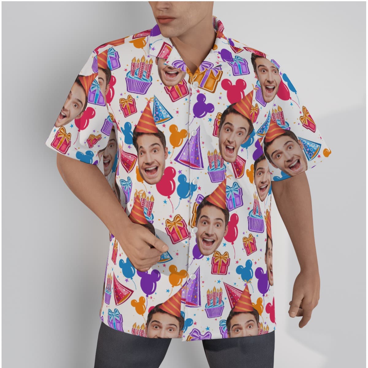 Happy Birthday Custom Face Hawaiian Shirt For Men (1)