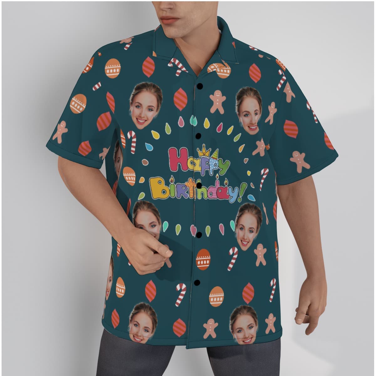 Happy Birthday Custom Face Men’s Hawaiian Shirt (3)