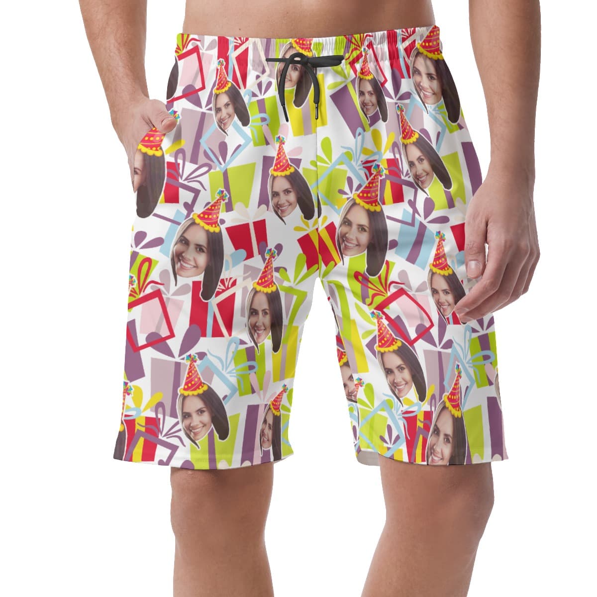 Happy Birthday Custom Face Summer Shorts For Men