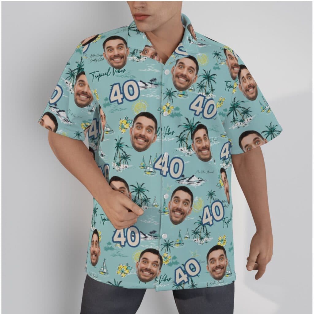 Happy Birthday Custom Face Tropical Hawaiian Shirt