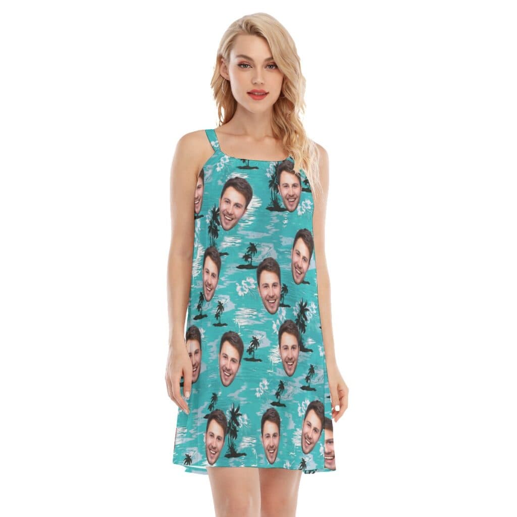 Light Blue Beach Women's Cami Dress For Women (1)