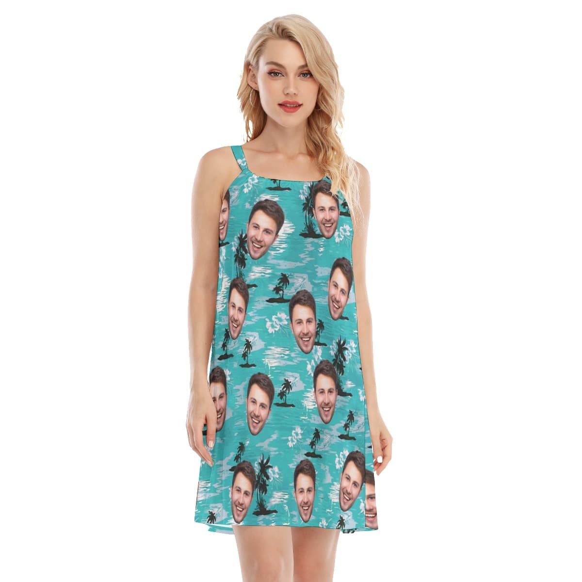 Light Blue Beach Women's Cami Dress For Women (1)