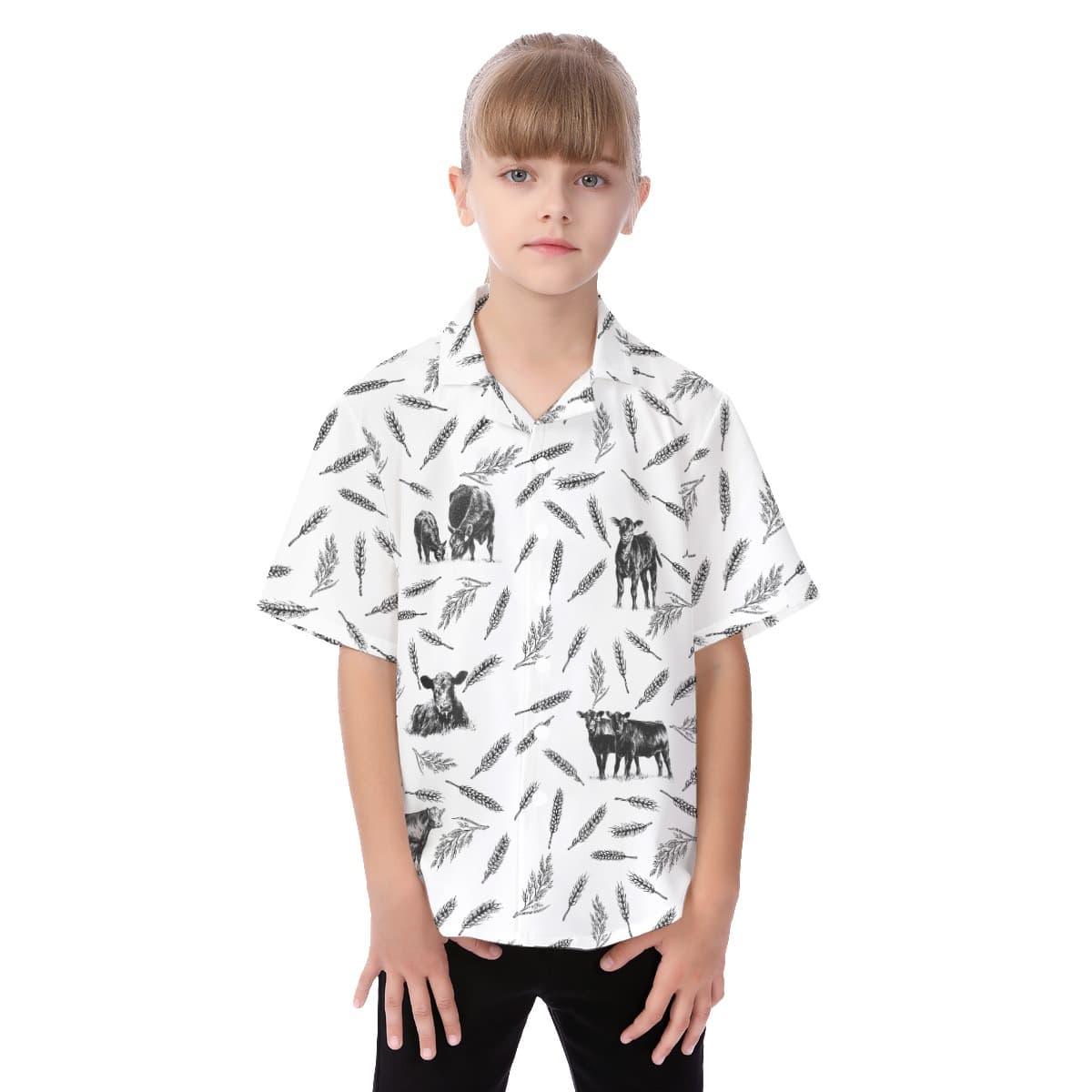 Lovely Cow Hawaiian Shirt For Kids (1)
