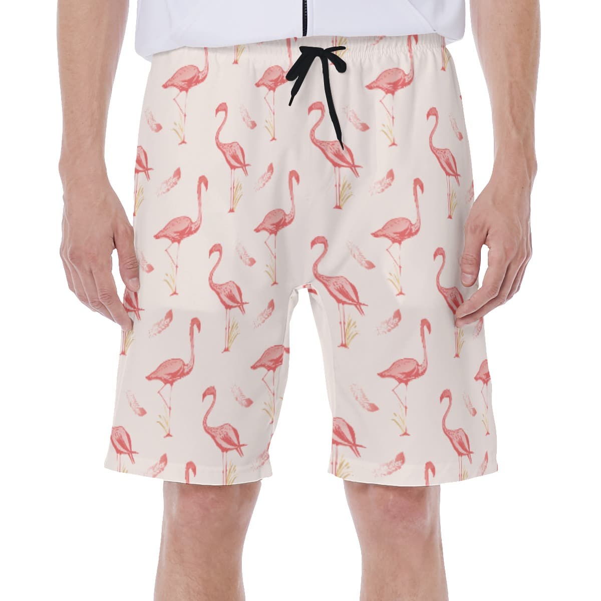 Lovely Flamingo Men’s Hawaiian Swim Trunks (1)