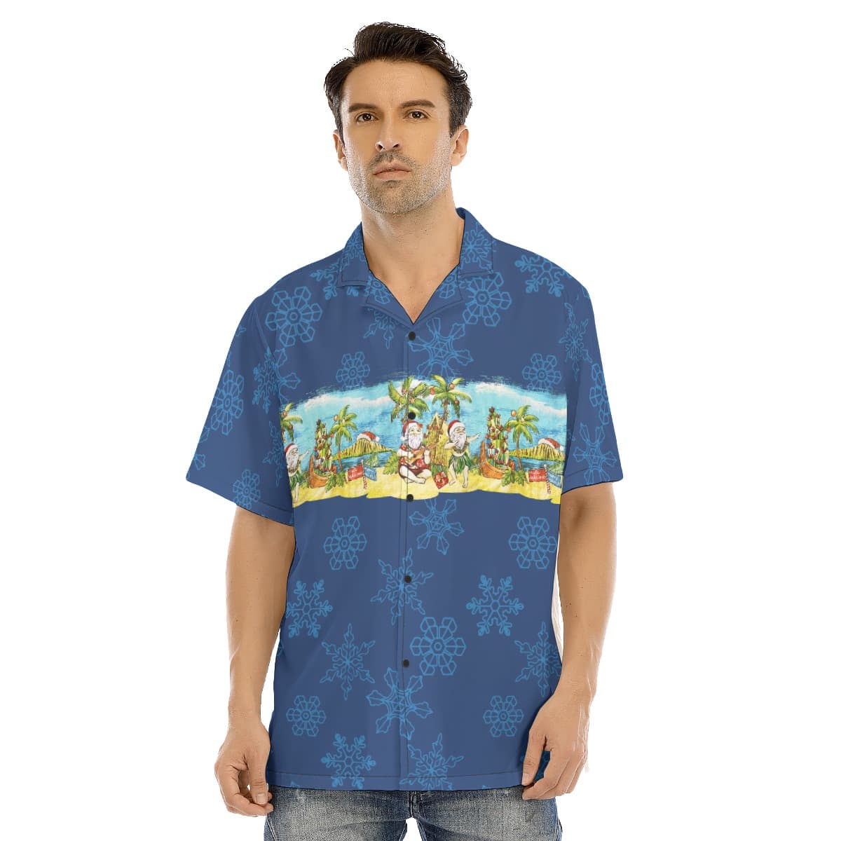 Mele Kalikamaka Santa Claus Hawaiian Shirt For Men (1)