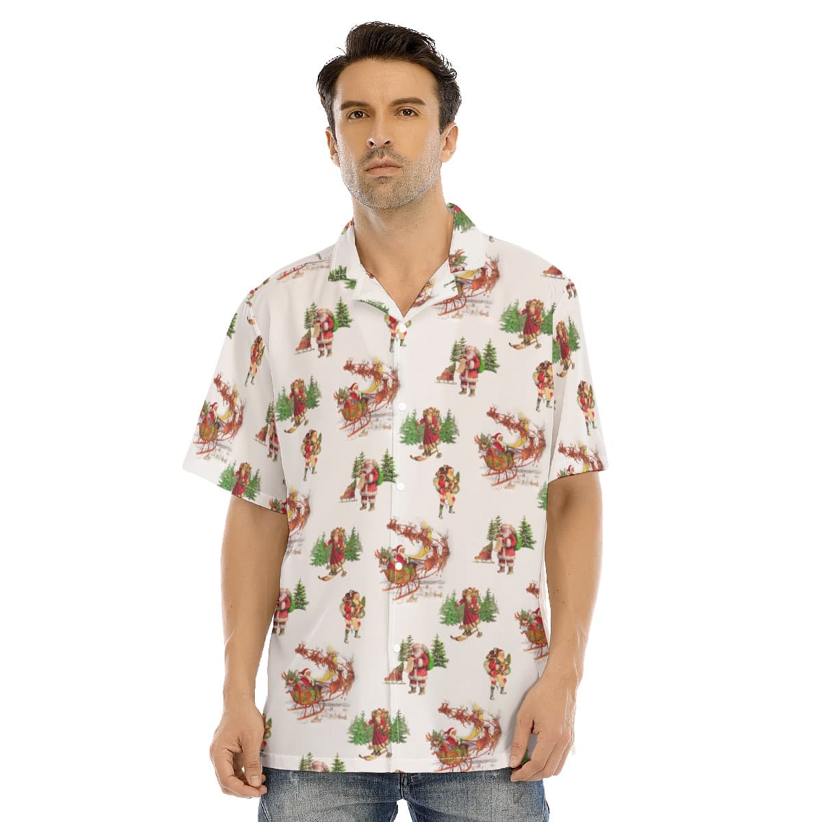 Men’s Cool Santa Claus Christmas Hawaiian Shirt (1)