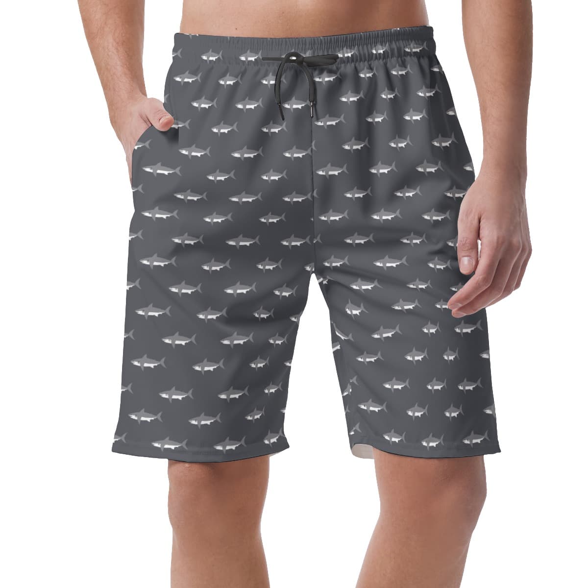 Men’s Daddy Shark Hawaiian Beach Shorts (1)